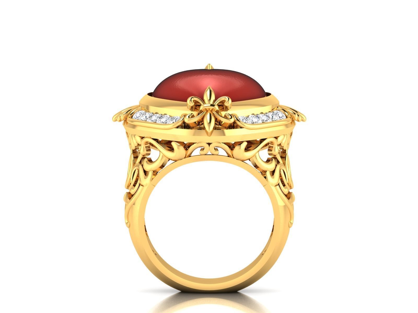 Solitaire Engagement Heart rings 3D print model_5