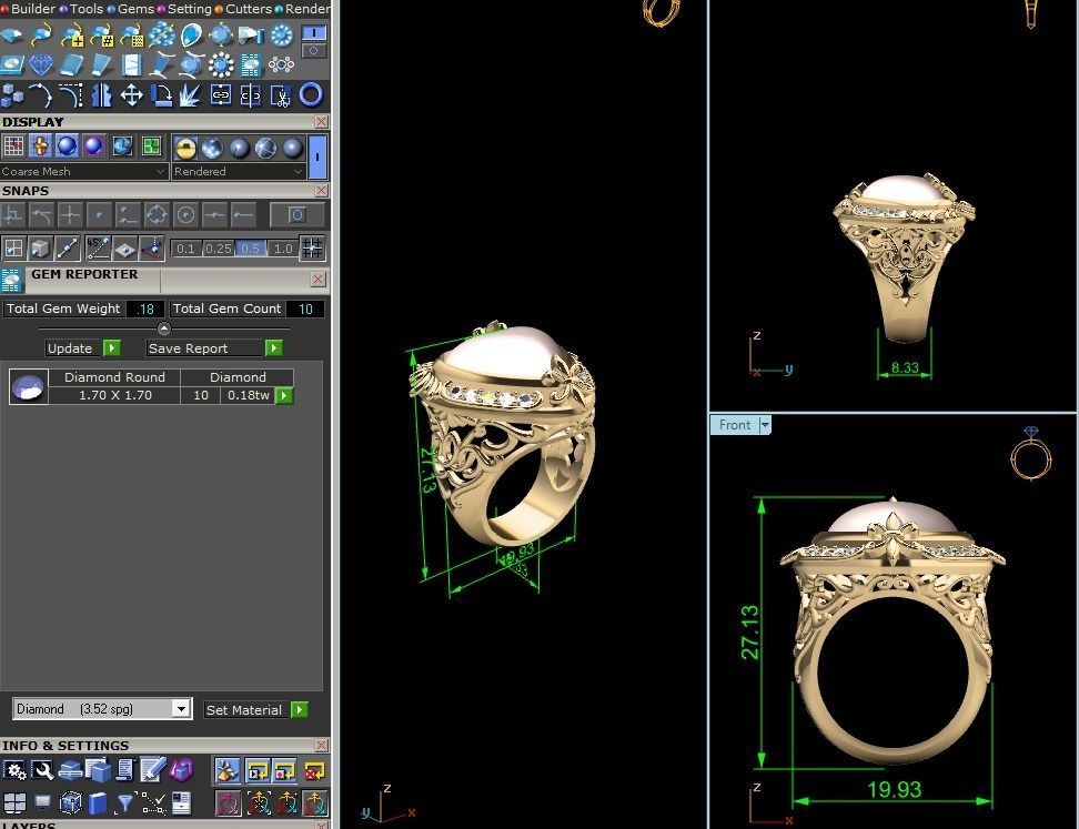 Solitaire Engagement Heart rings 3D print model_13