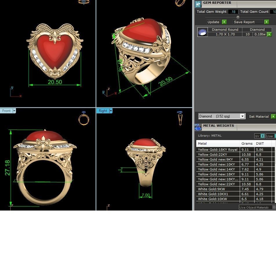 Solitaire Engagement Heart rings 3D print model_7