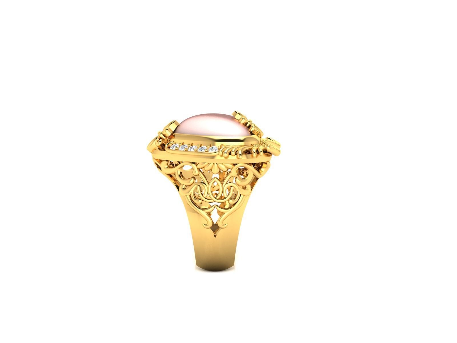 Solitaire Engagement Heart rings 3D print model_12