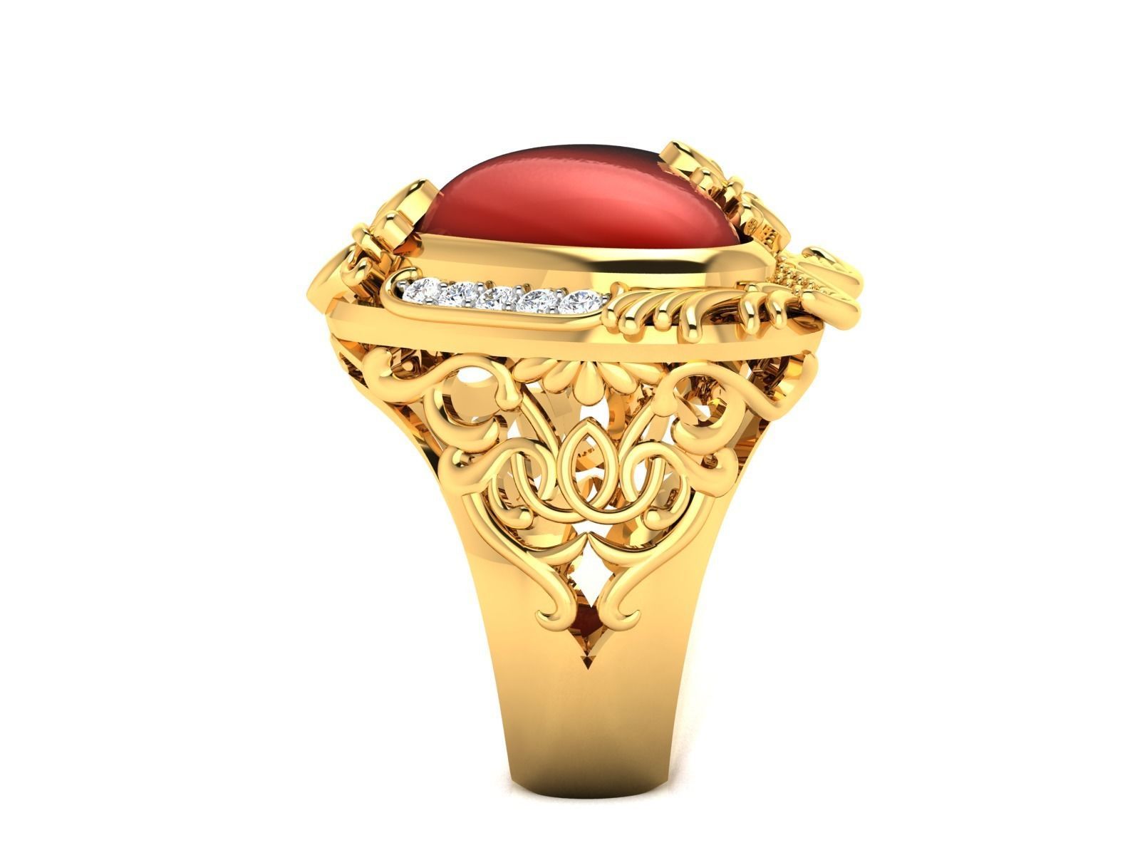 Solitaire Engagement Heart rings 3D print model_6