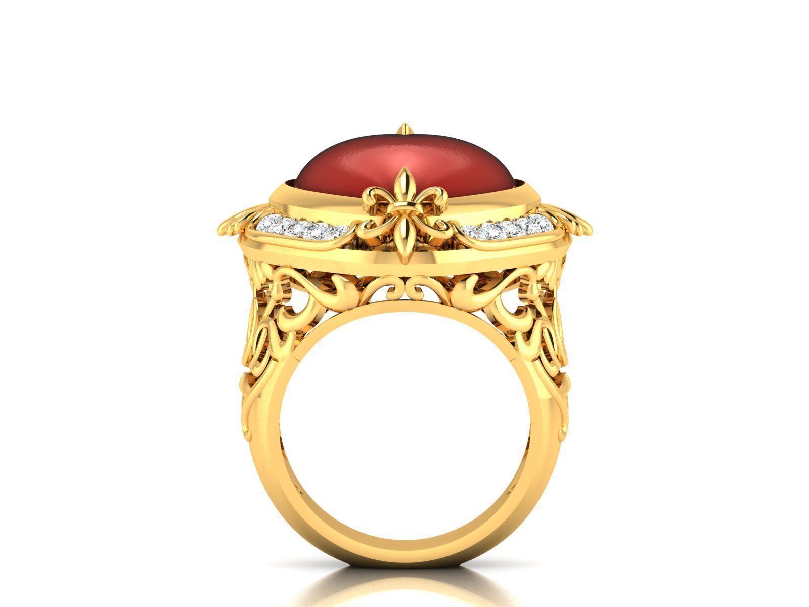 Solitaire Engagement Heart rings 3D print model_4