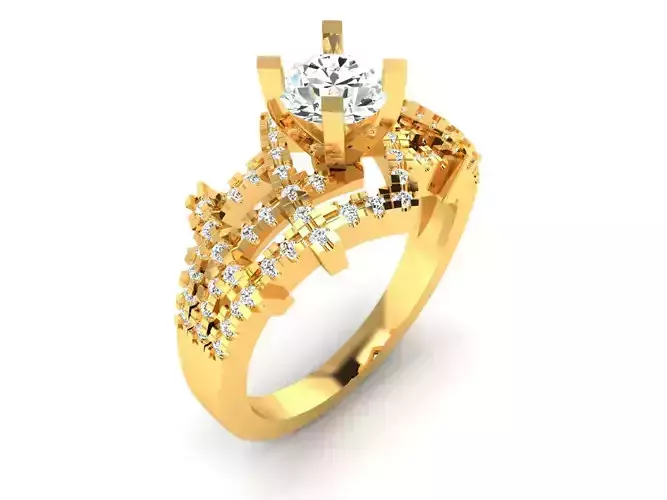 Solitaire Engagement ring 3D print model