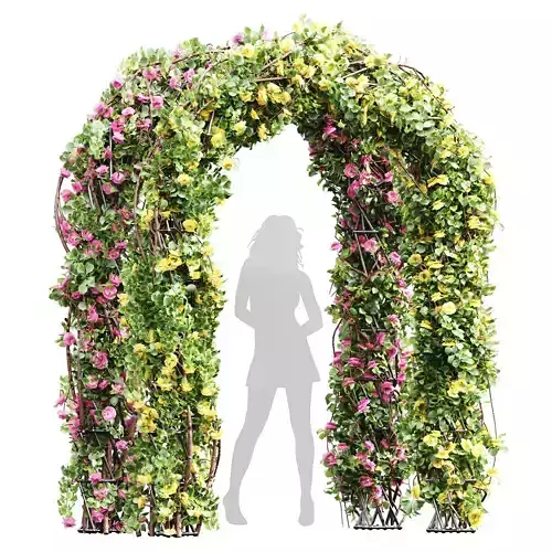 New Plant High detail Climbing Roses Garden Bow02 Grow 3D model