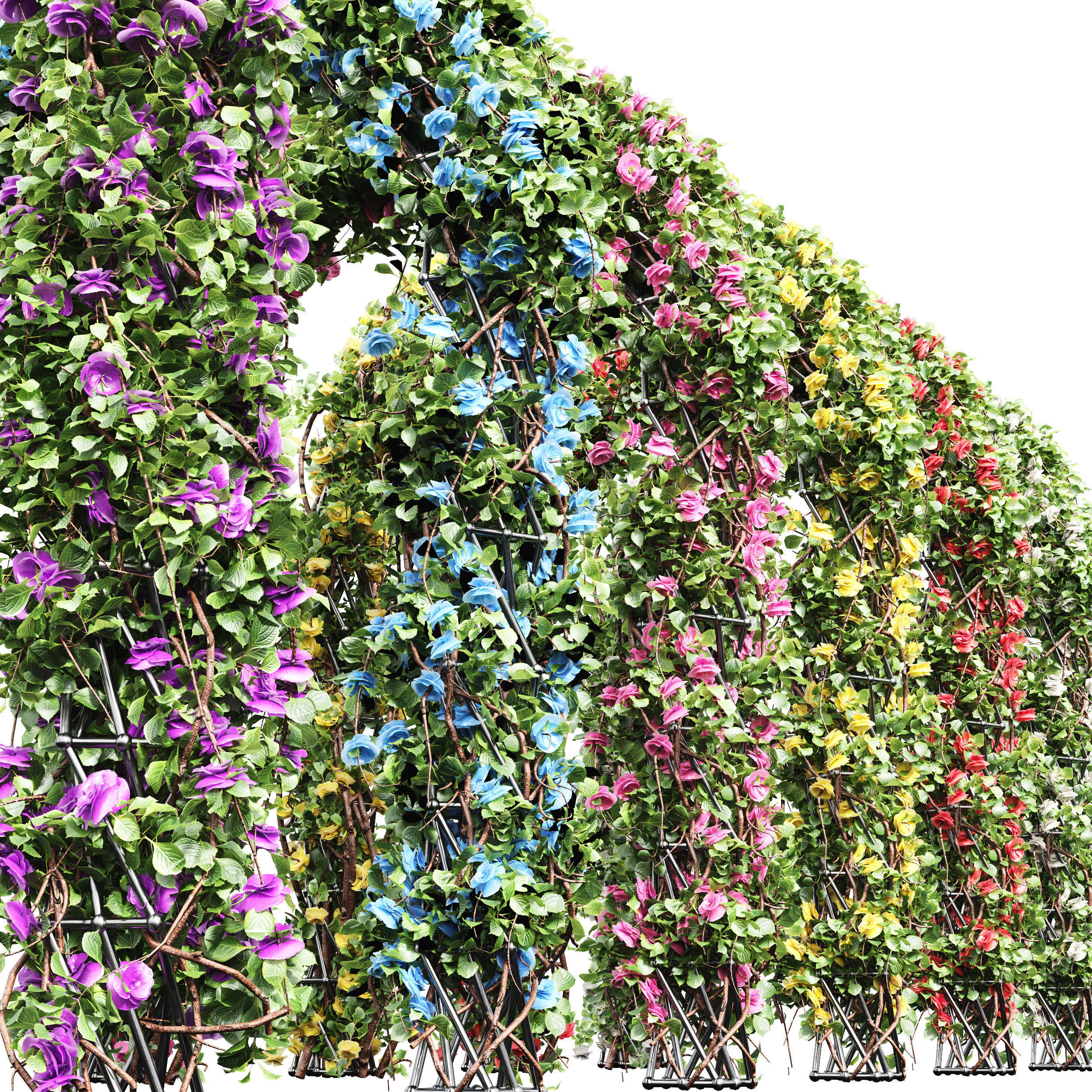 New Plant High detail Climbing Roses Garden Bow02 Grow 3D model_2