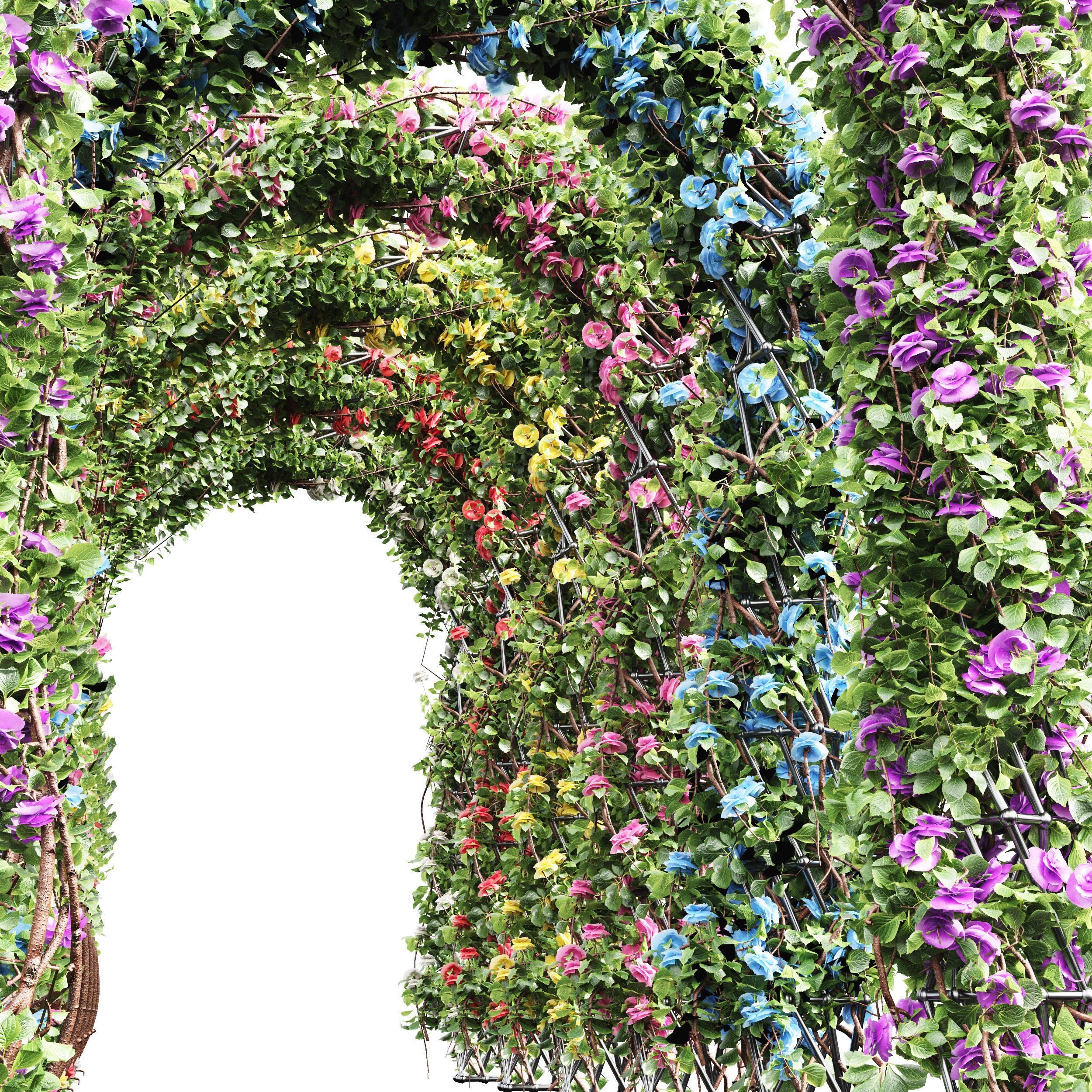 New Plant High detail Climbing Roses Garden Bow02 Grow 3D model_1