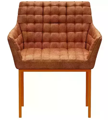 Chair tan leather lounge Low-poly 3D model
