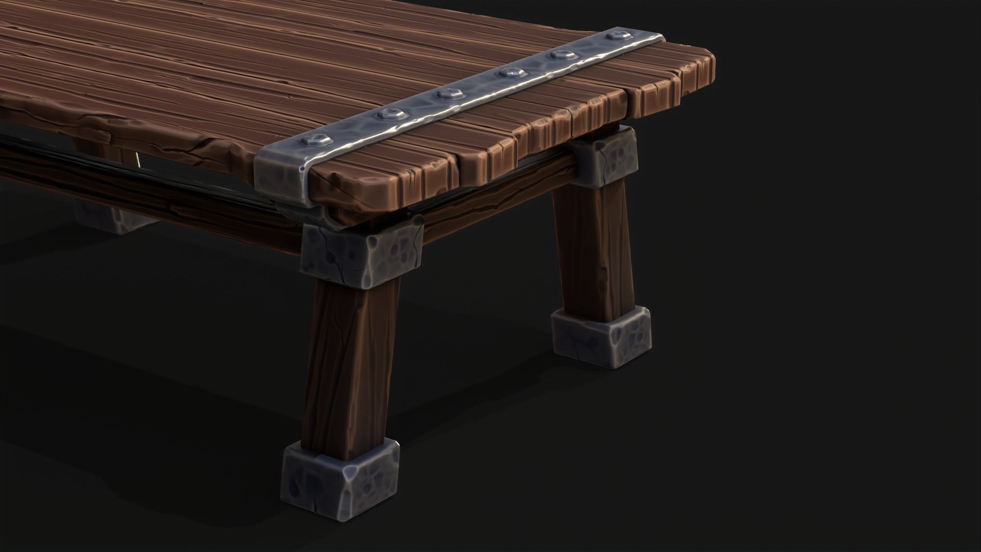 Table and Chairs Stilyzed Free low-poly 3D model_9
