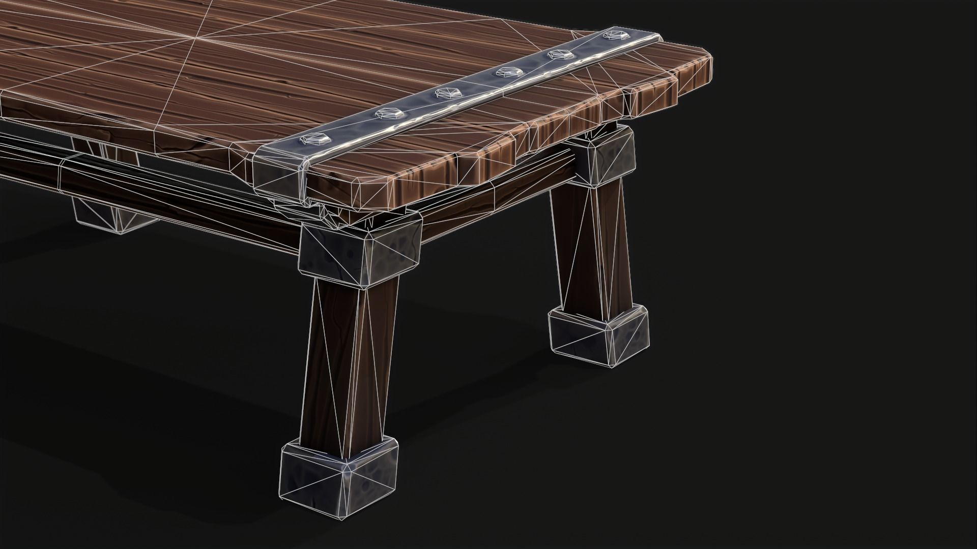 Table and Chairs Stilyzed Free low-poly 3D model_10