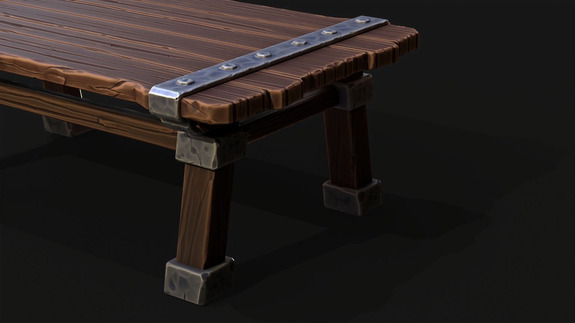 Table and Chairs Stilyzed Free low-poly 3D model_8