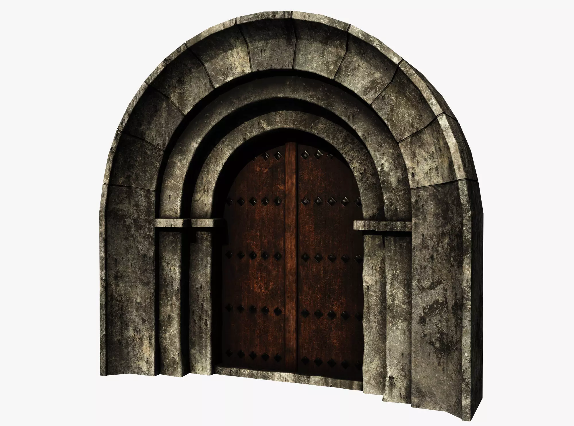 Medieval Door  Low-poly 3D model_0