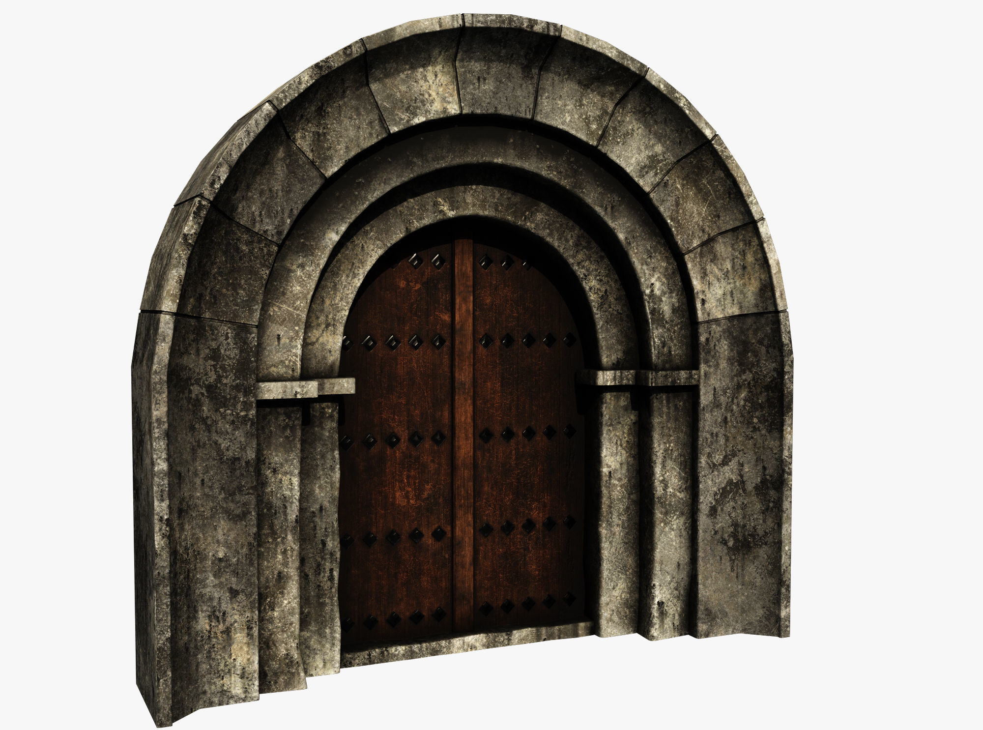 Medieval Door  Low-poly 3D model_2