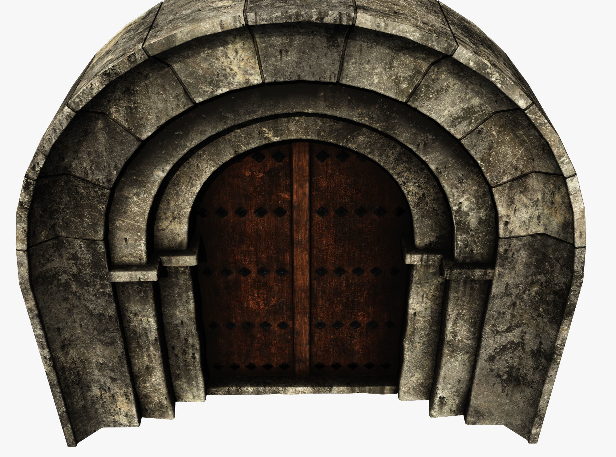 Medieval Door  Low-poly 3D model_3