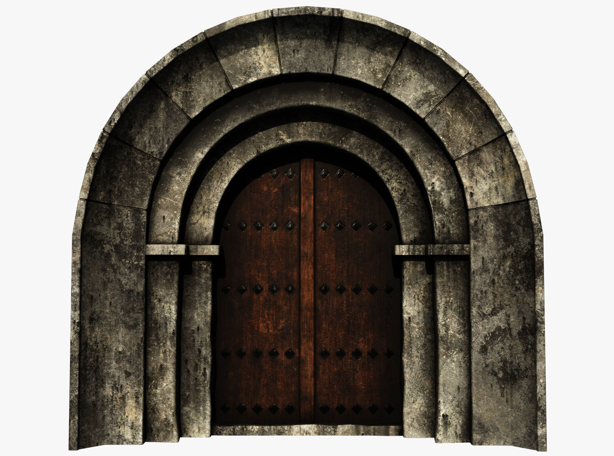 Medieval Door  Low-poly 3D model_1