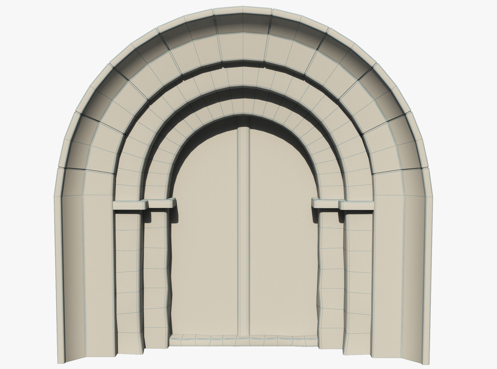 Medieval Door  Low-poly 3D model_4