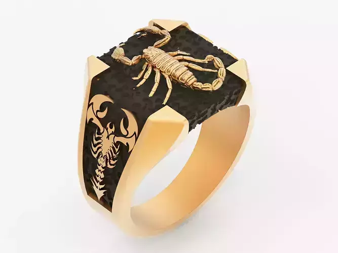 Scorpion  ring  gold silver  jewelry printable 3D model