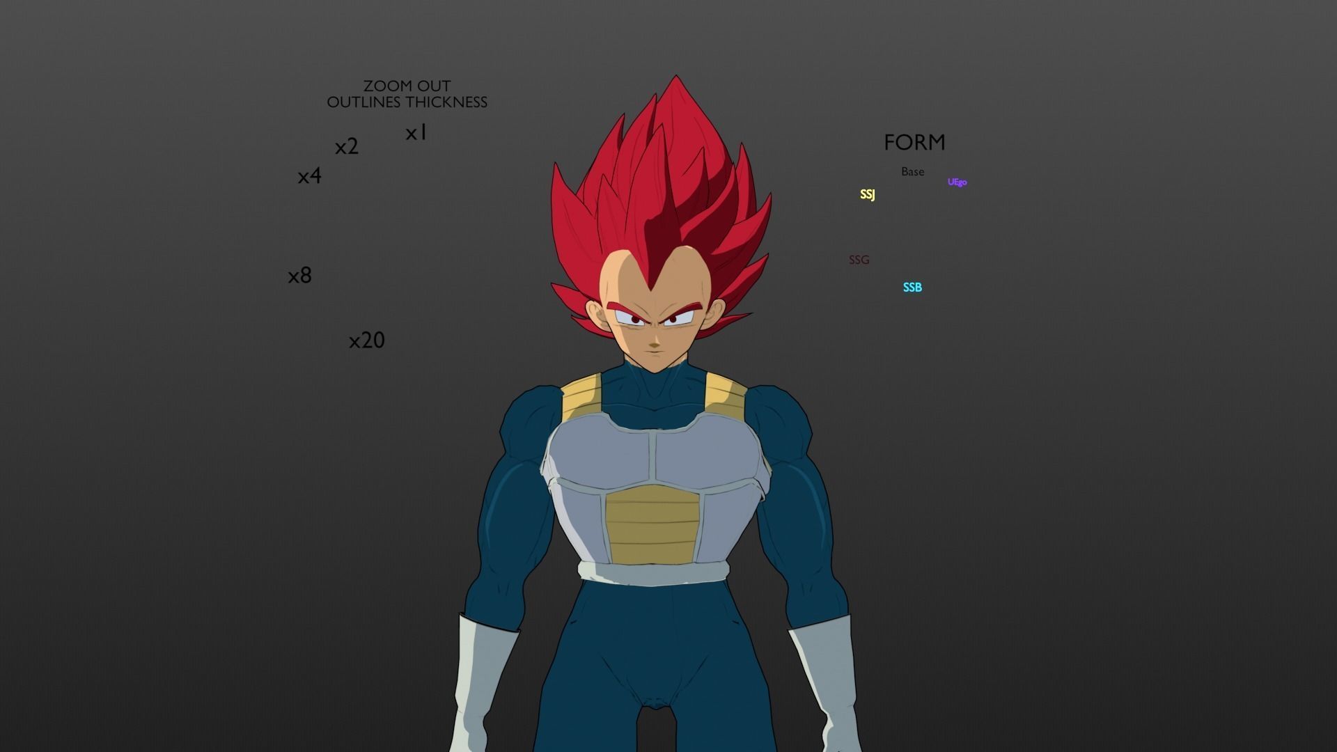 Vegeta Cel-shaded and Rigged Low-poly 3D model_7