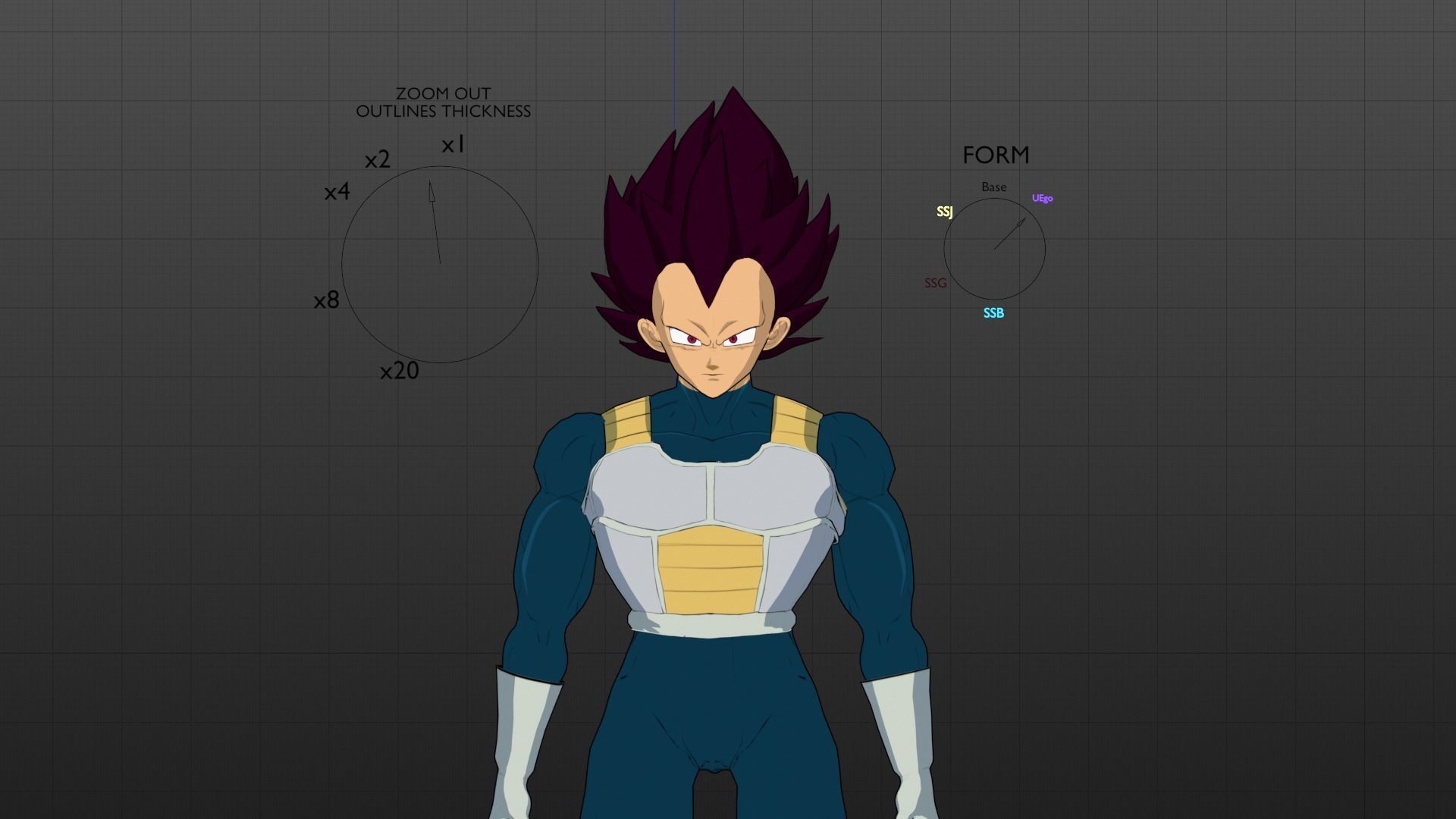 Vegeta Cel-shaded and Rigged Low-poly 3D model_9