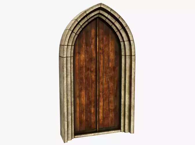 Medieval Door Low-poly 3D model