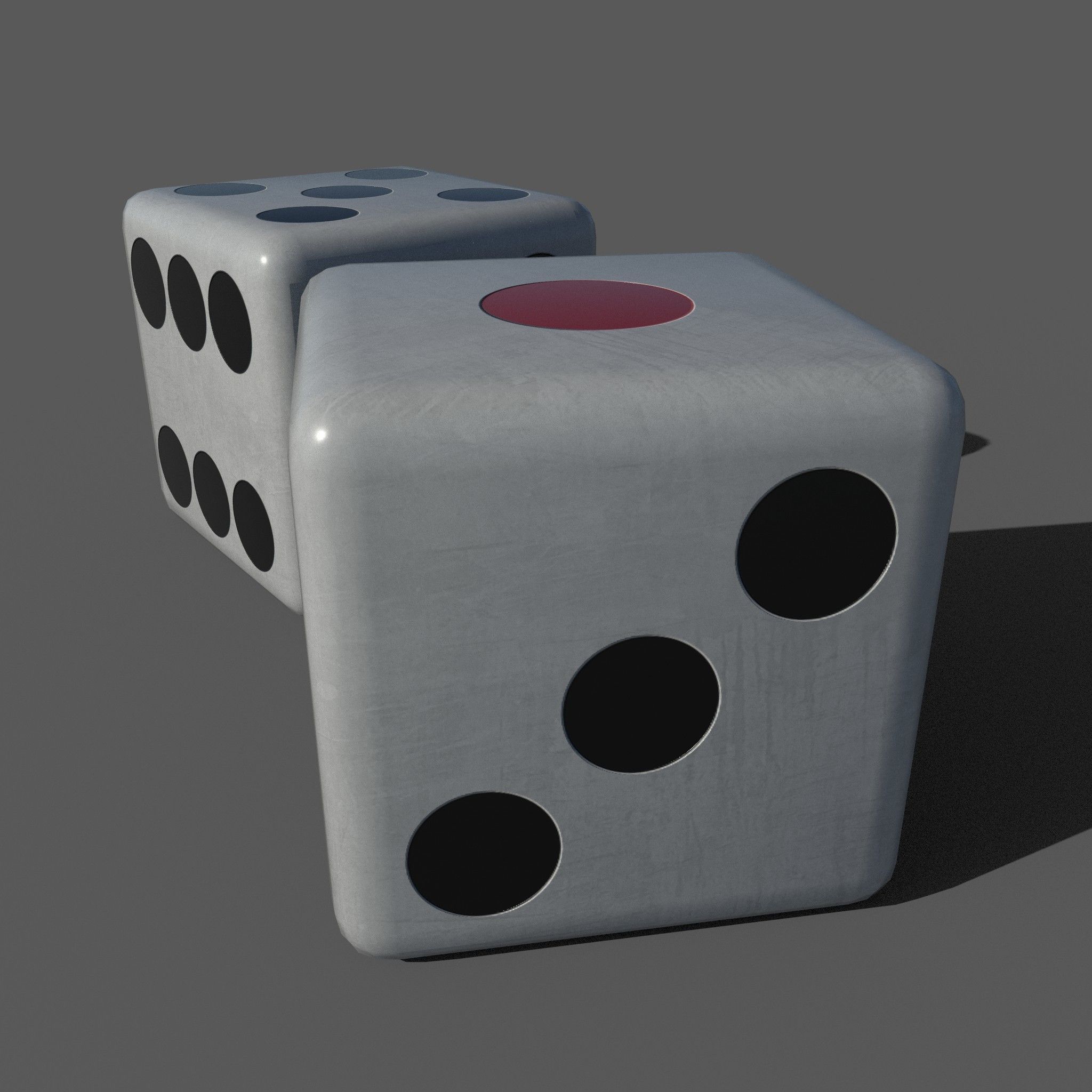 Dice Low-poly two Low-poly 3D model_1