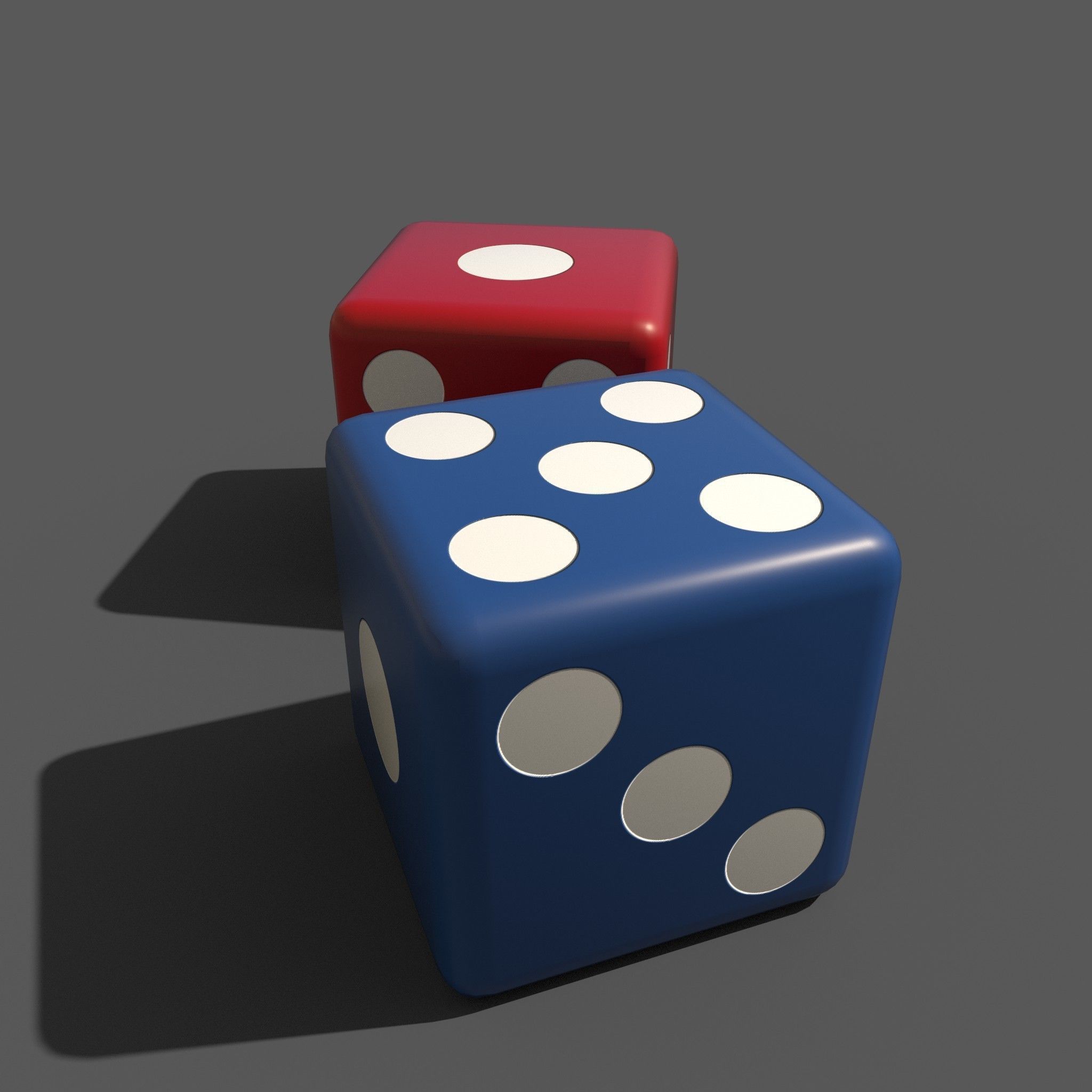 Dice Low-poly two Low-poly 3D model_6