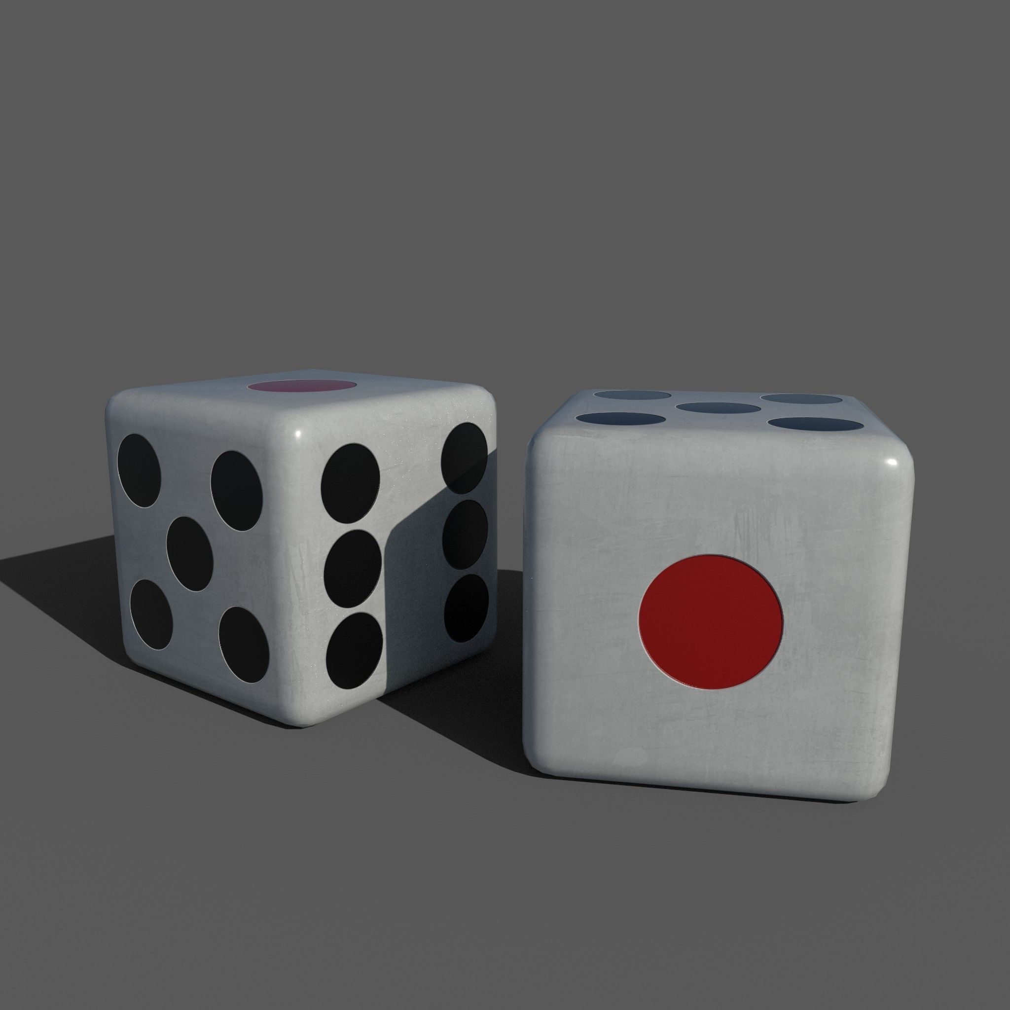 Dice Low-poly two Low-poly 3D model_4