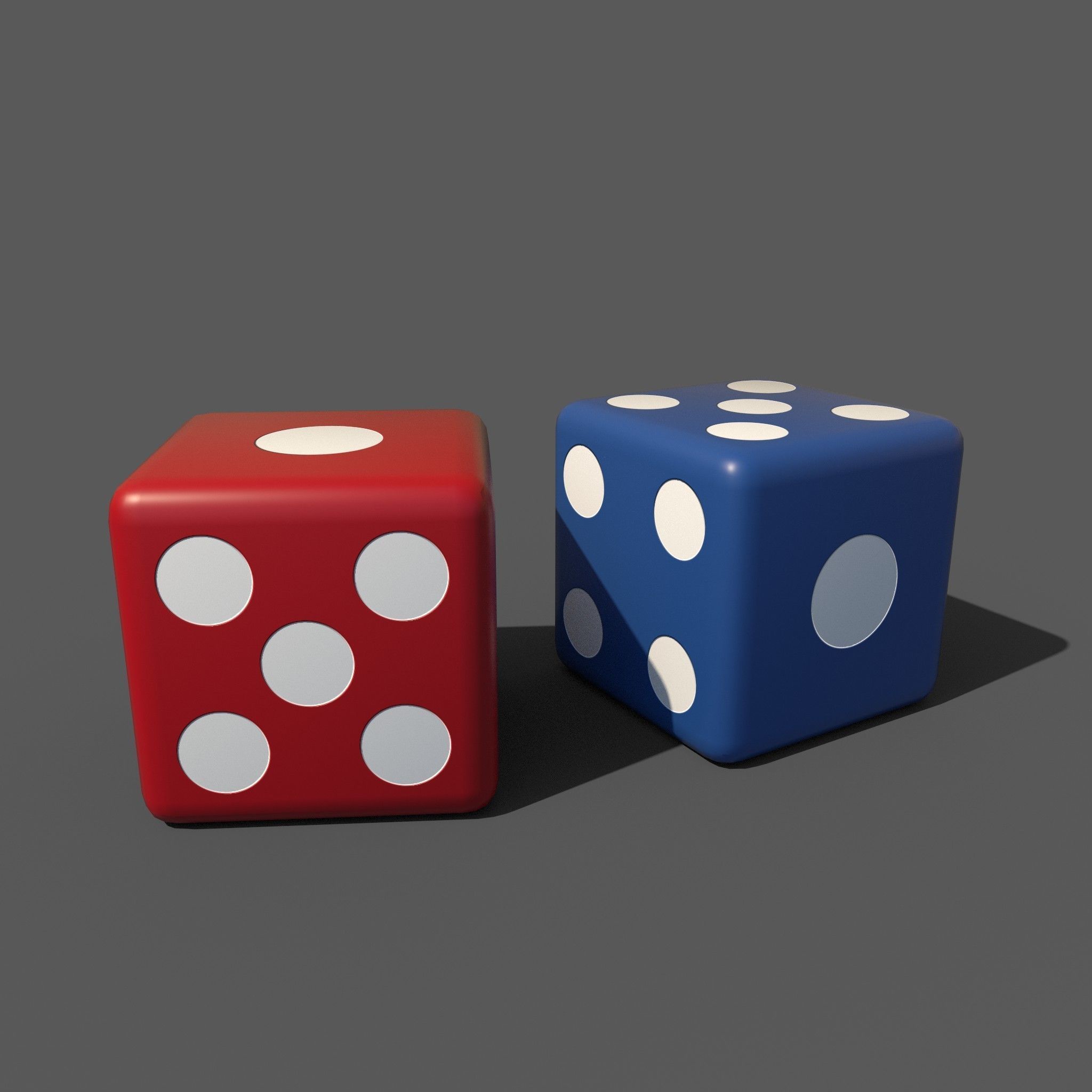 Dice Low-poly two Low-poly 3D model_8