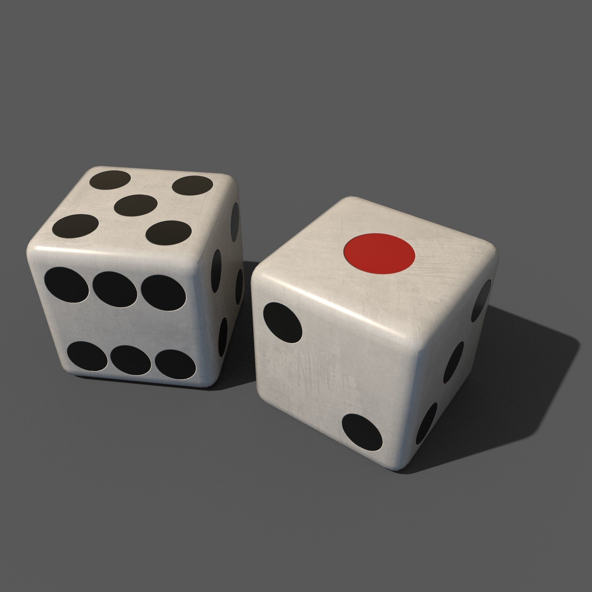 Dice Low-poly two Low-poly 3D model_3