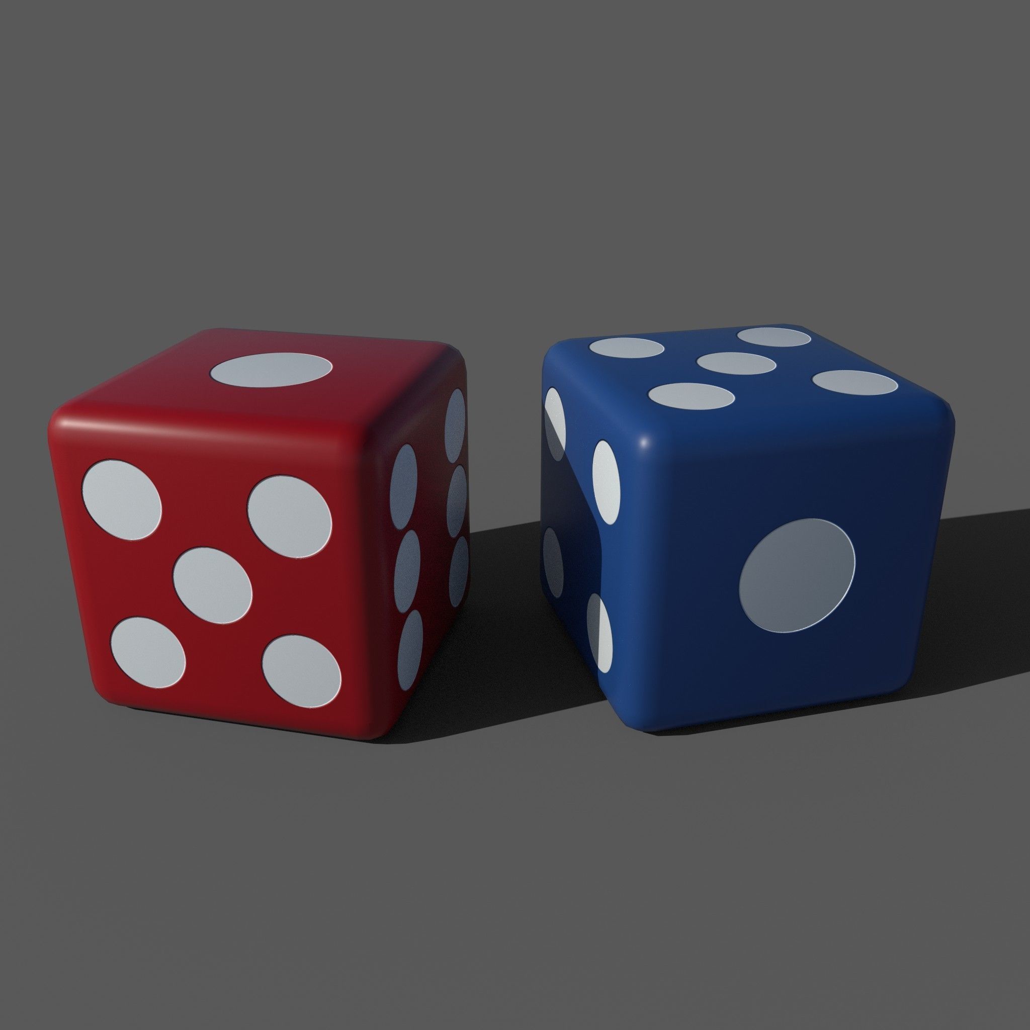Dice Low-poly two Low-poly 3D model_10