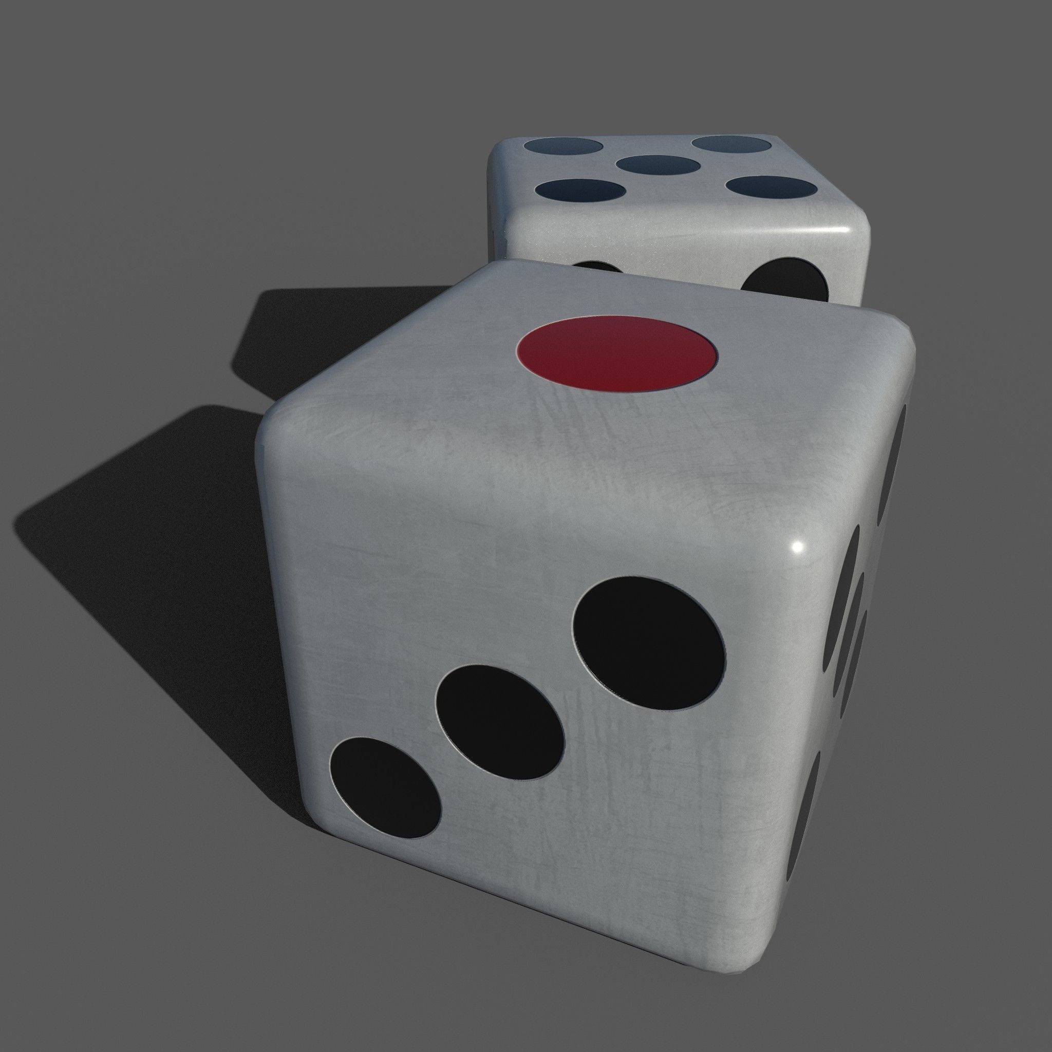 Dice Low-poly two Low-poly 3D model_5