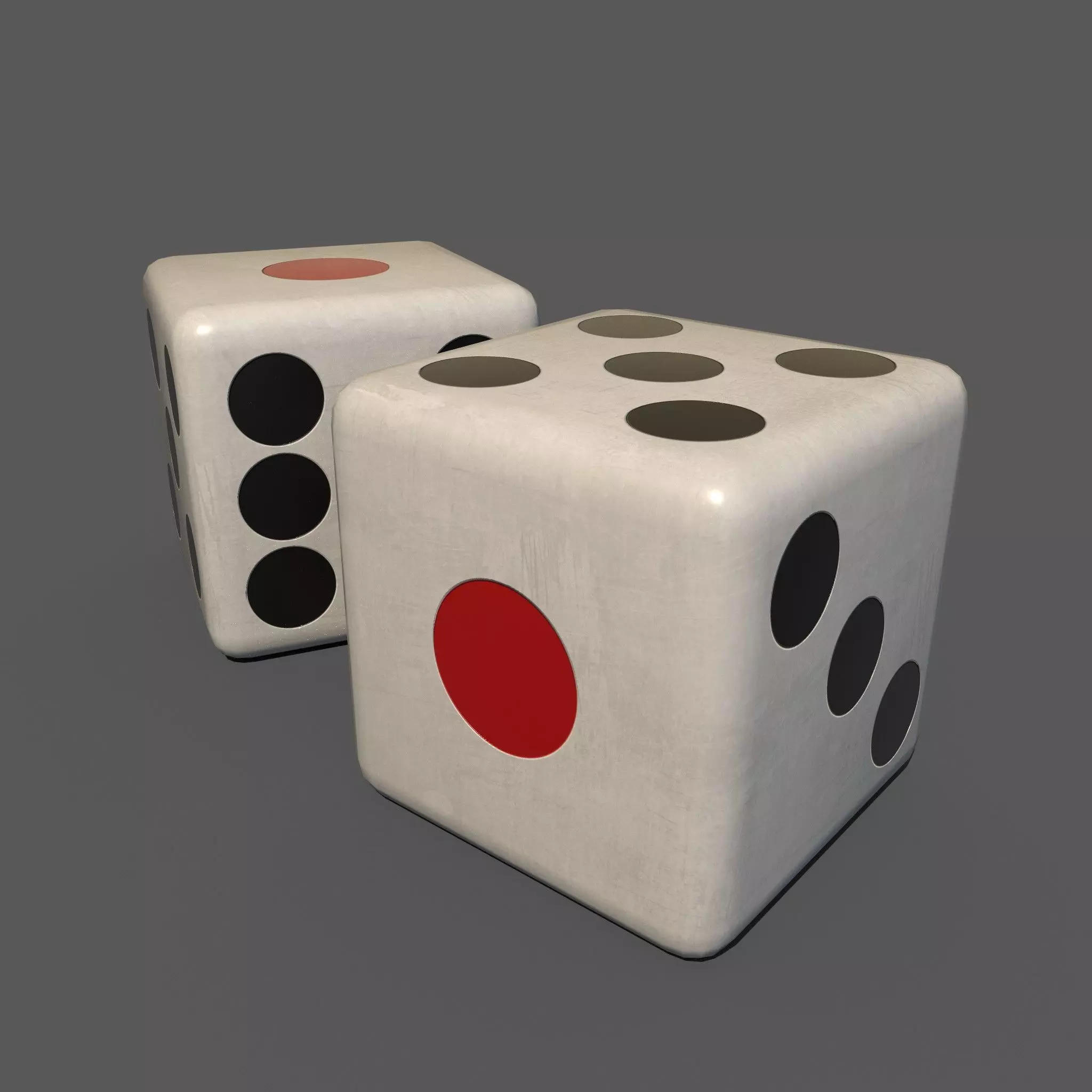 Dice Low-poly two Low-poly 3D model_0