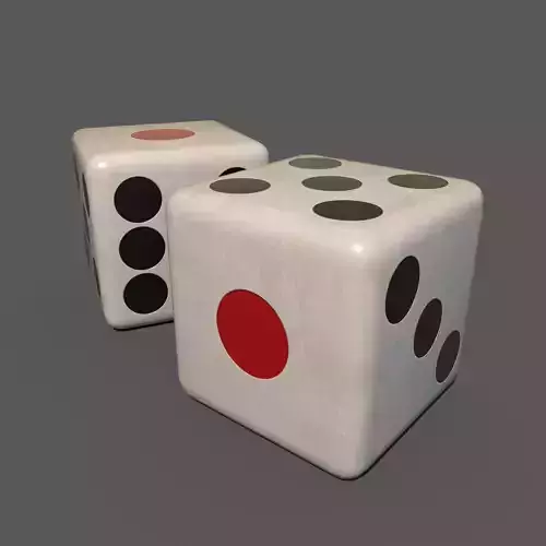 Dice Low-poly two Low-poly 3D model