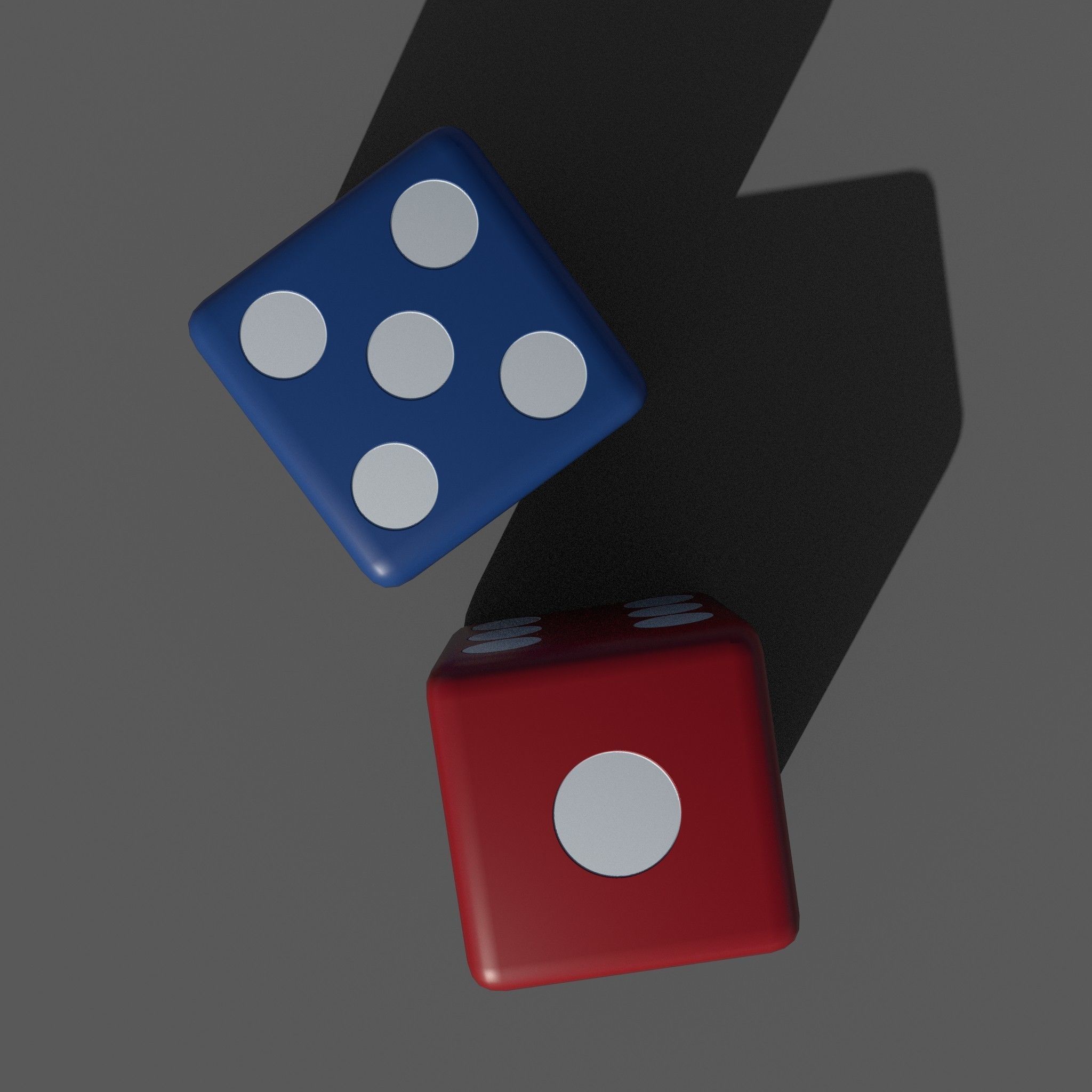 Dice Low-poly two Low-poly 3D model_7