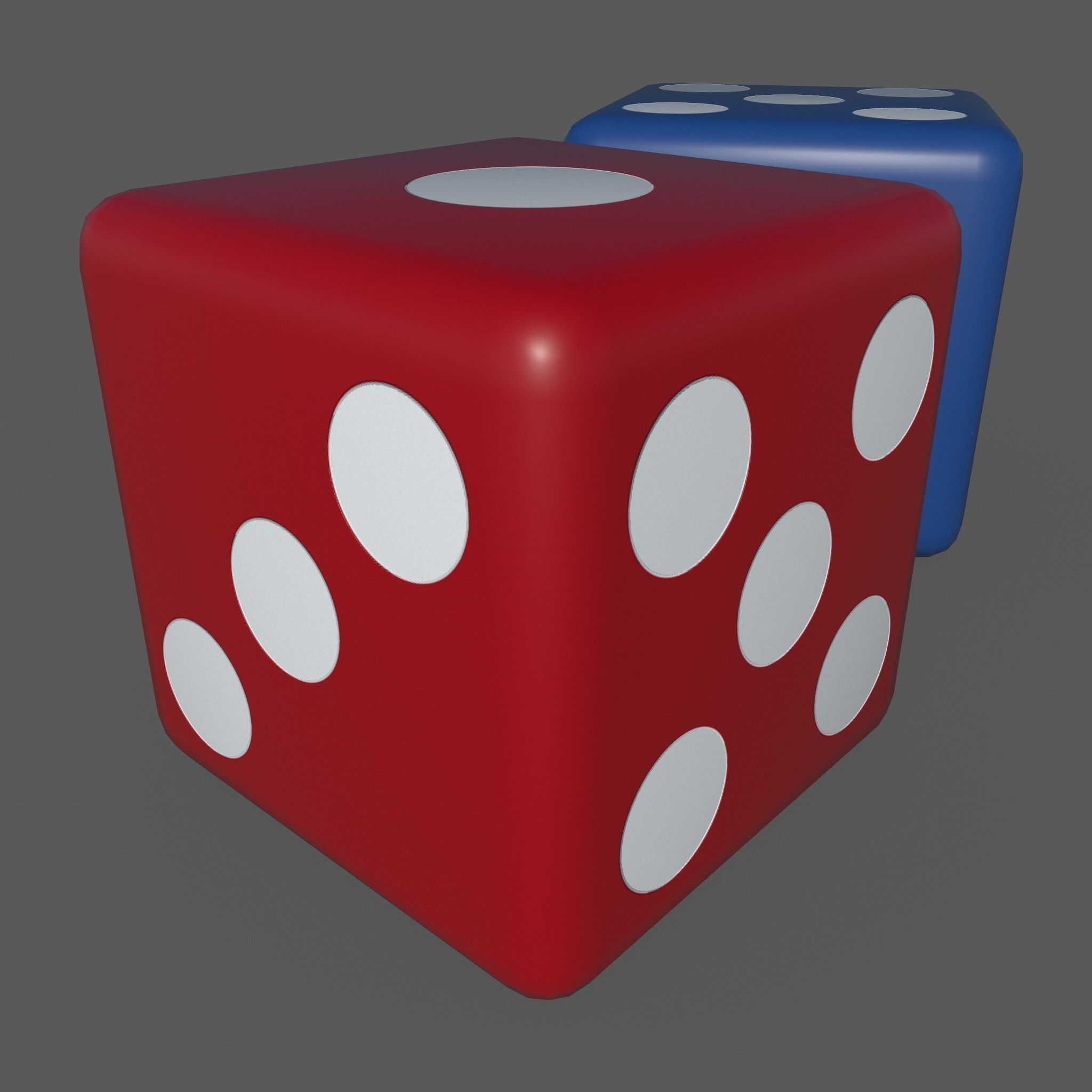Dice Low-poly two Low-poly 3D model_11