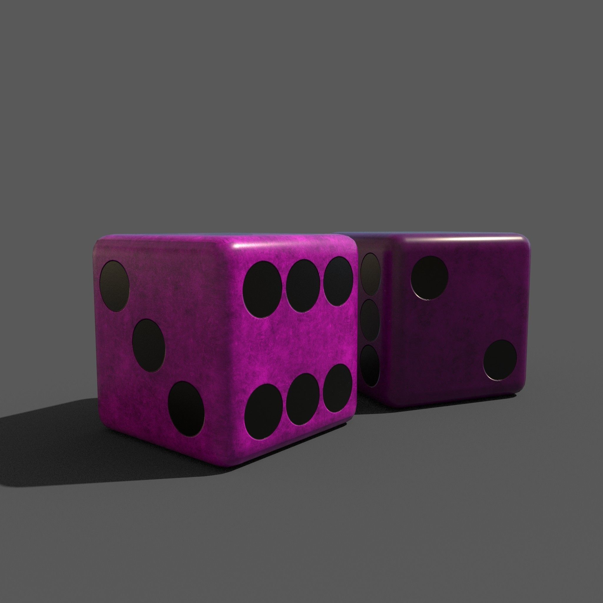 Dice Low-poly two Low-poly 3D model_12