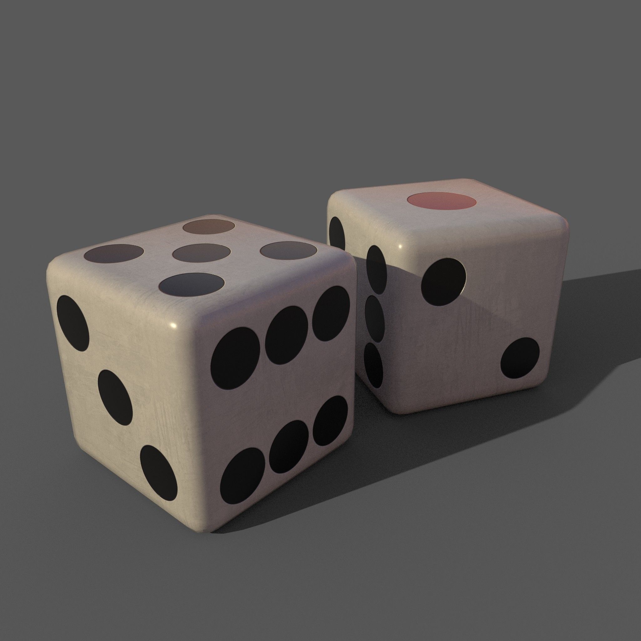 Dice Low-poly two Low-poly 3D model_2