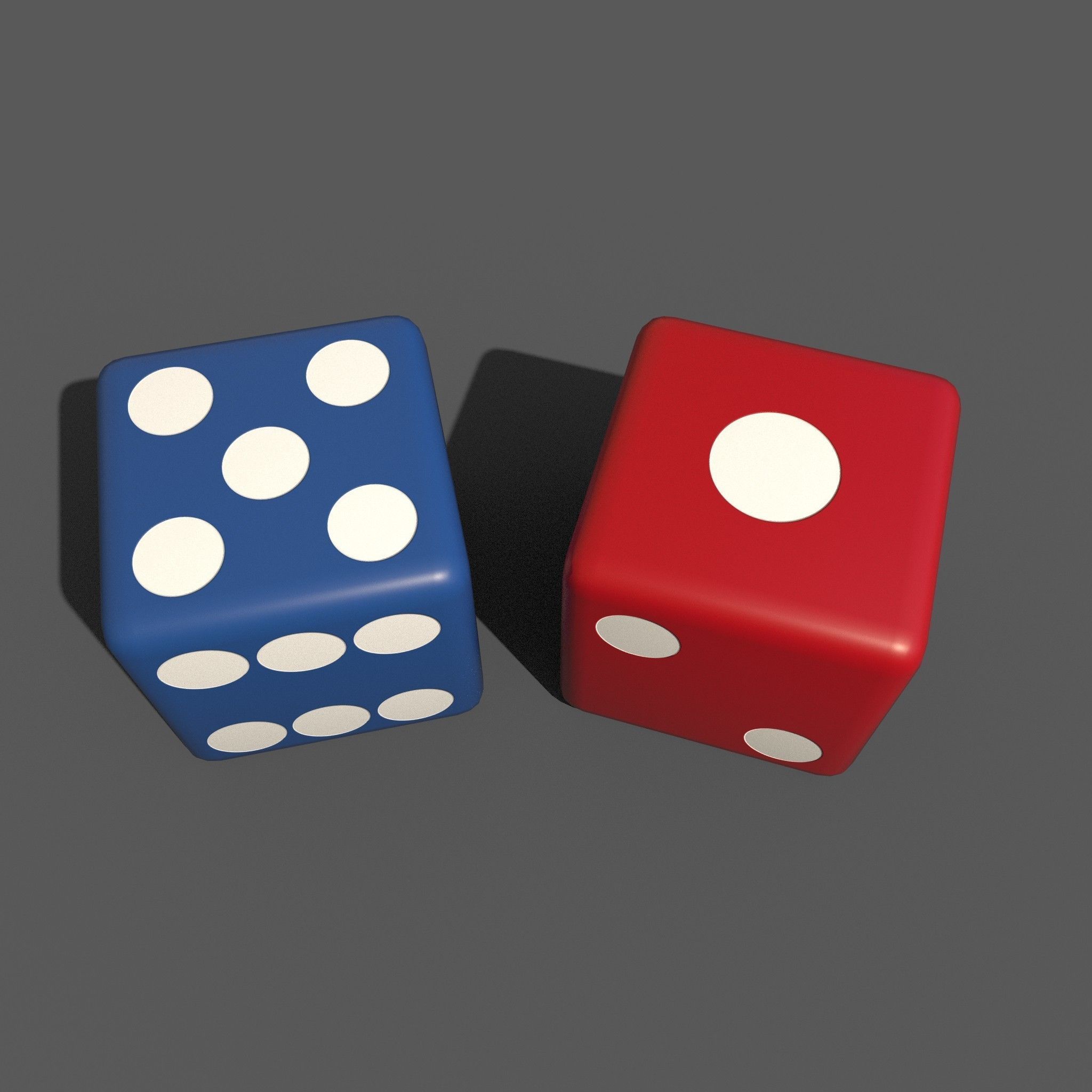 Dice Low-poly two Low-poly 3D model_9