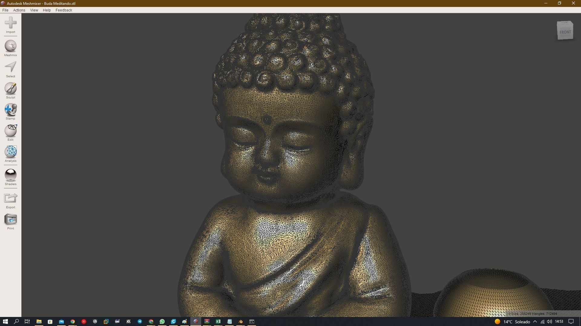 BackFlow Incense Burner Baby Buddha and Rocks for 3D printing 3D print model_8