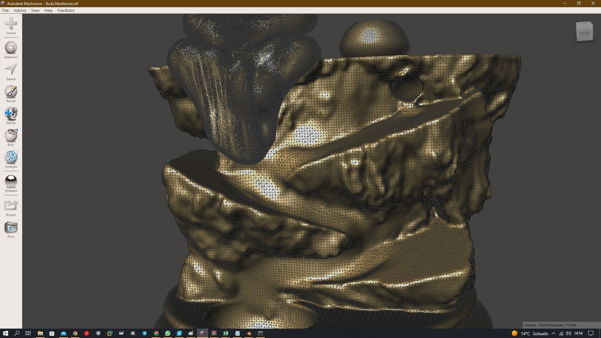 BackFlow Incense Burner Baby Buddha and Rocks for 3D printing 3D print model_9