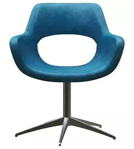 Chair swivel with chrome legs Low-poly 3D model