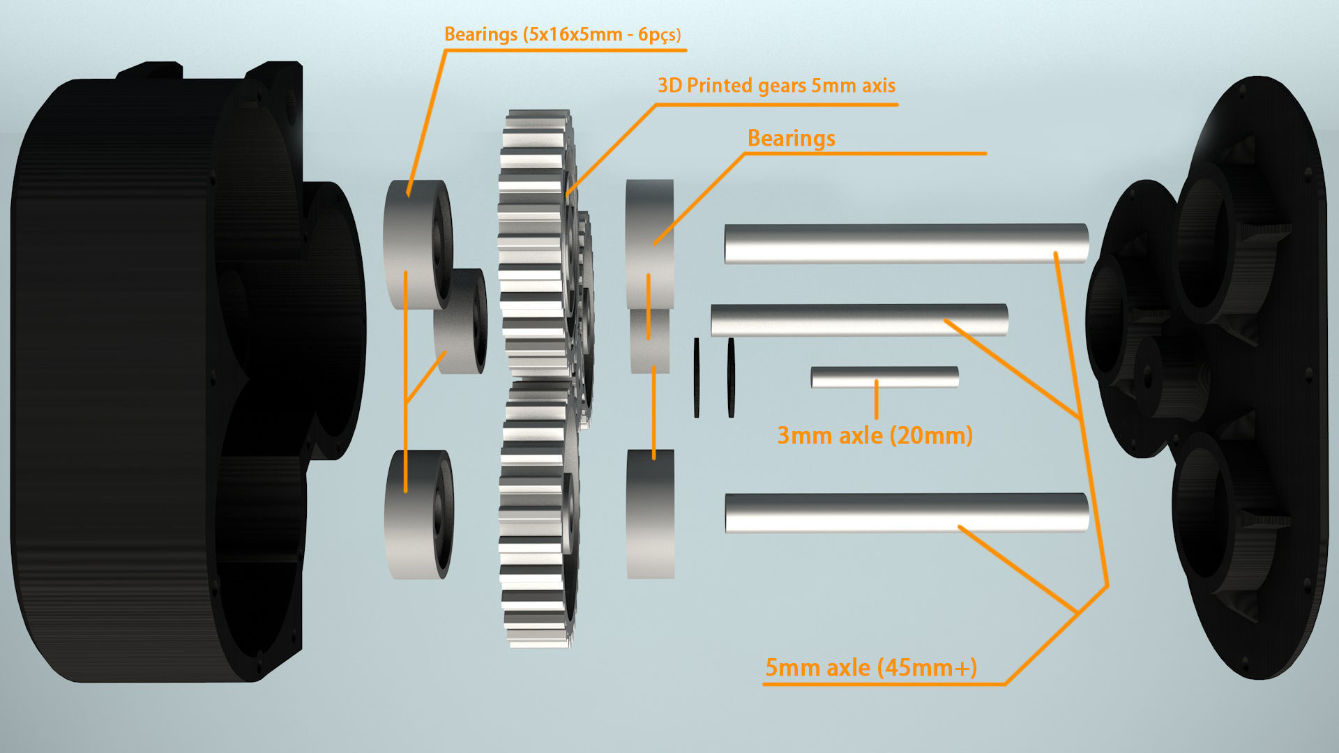 3D Printable Differential Gear Transfer 3D print model_11