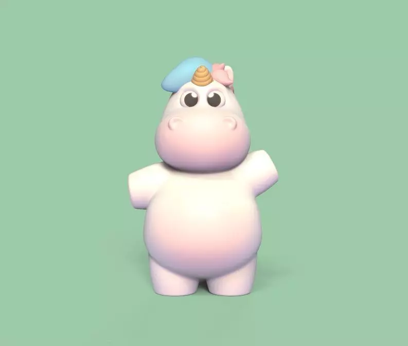 Cartoon Unicorn 3D print model_0