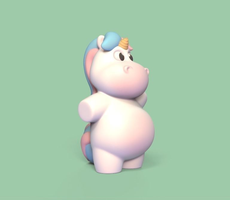 Cartoon Unicorn 3D print model_1