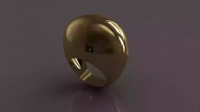 Simple dome clover ring