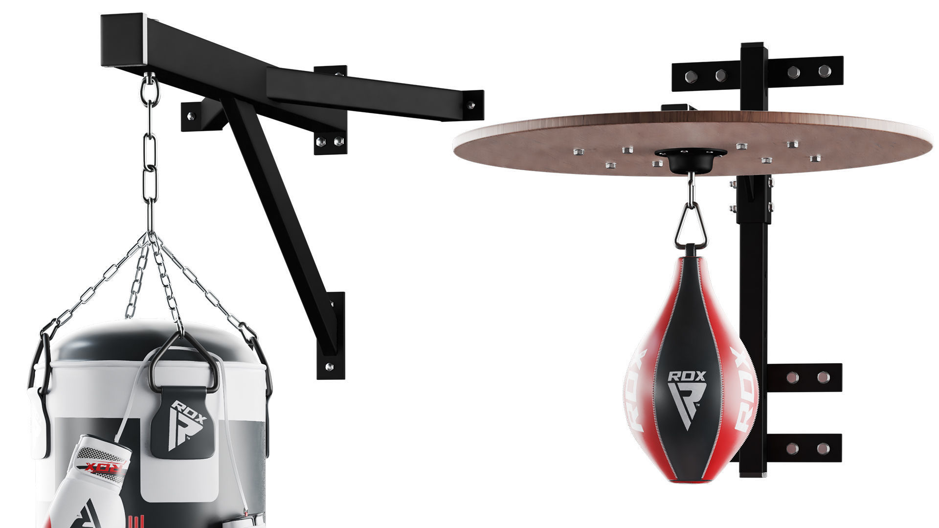 Boxing bag and gloves set from ROX Low-poly 3D model_2