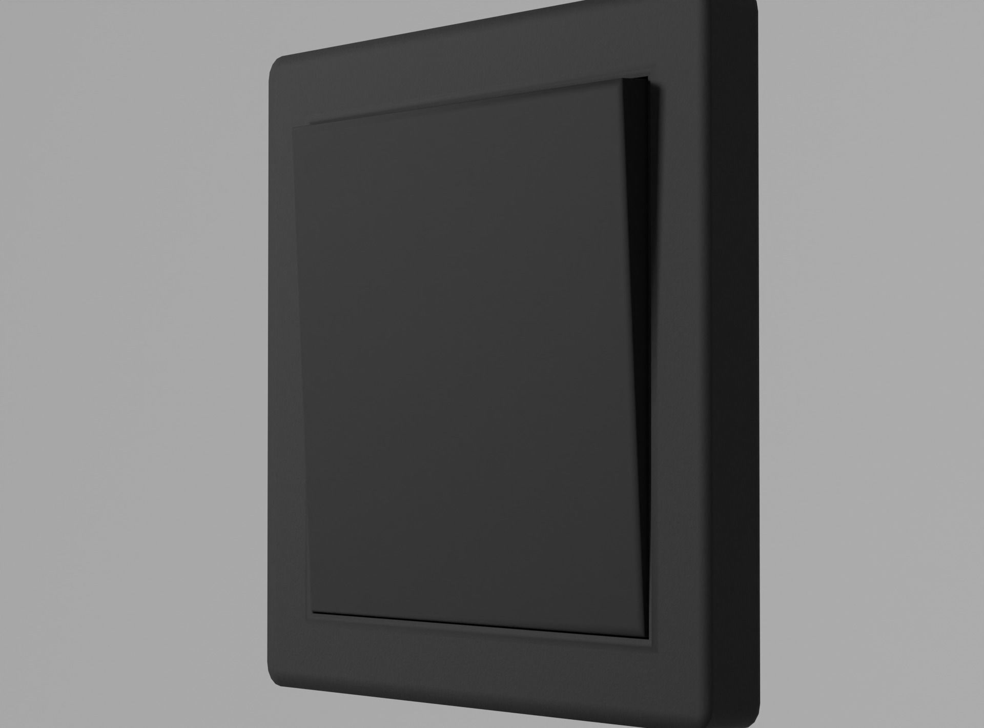 Interior switch - black single Low-poly 3D model_4