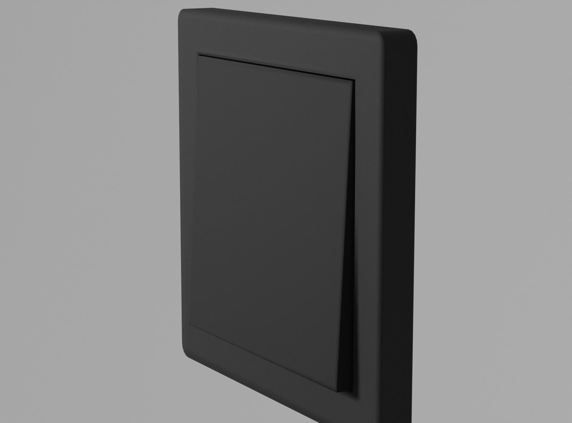 Interior switch - black single Low-poly 3D model_2