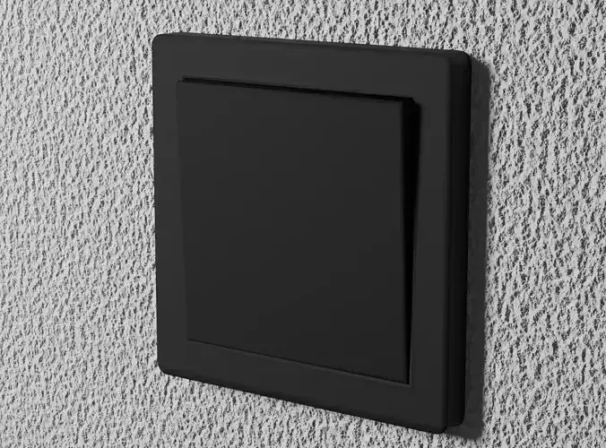 Interior switch - black single Low-poly 3D model Interior switch - black single Low-poly 3D model