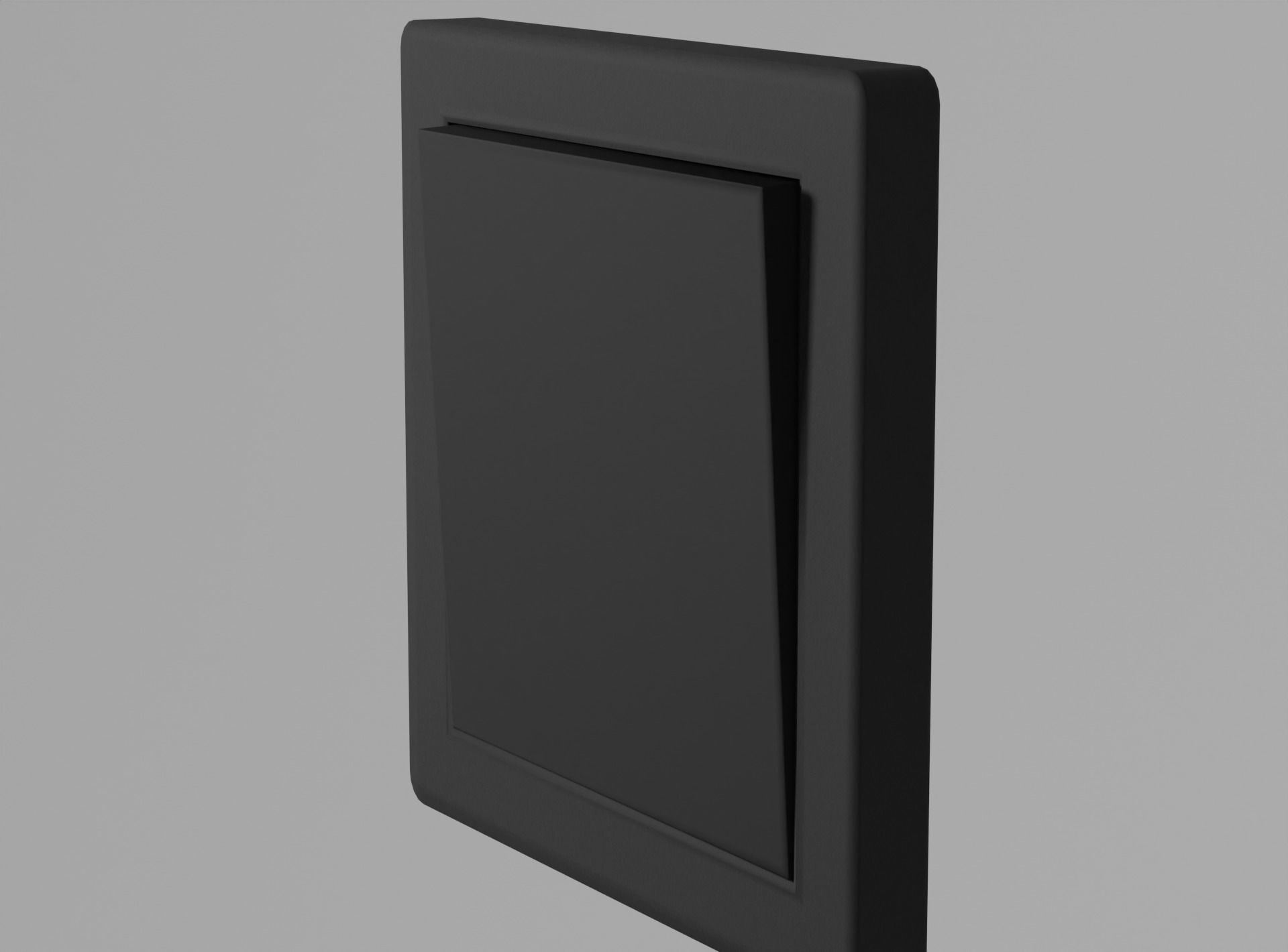 Interior switch - black single Low-poly 3D model_3