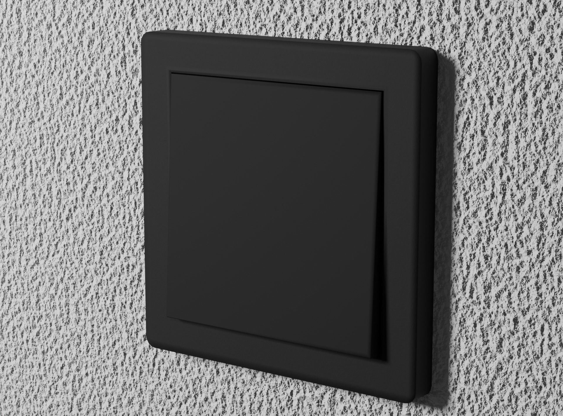Interior switch - black single Low-poly 3D model_1